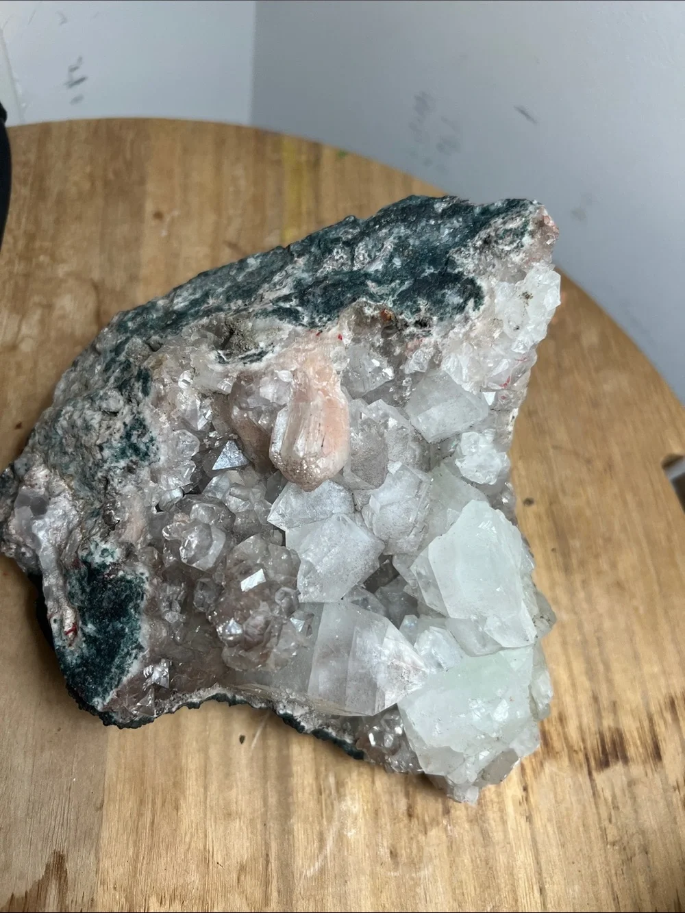Statement Apophyllite Crystal multicolored w Stillbite inclusions & more 2578g - Picture 16 of 17